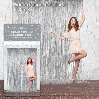 Rideau lametta argent 1x2m