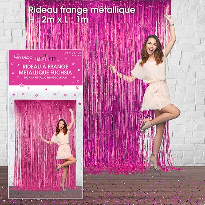 Rideau lametta fuschia 1x2m