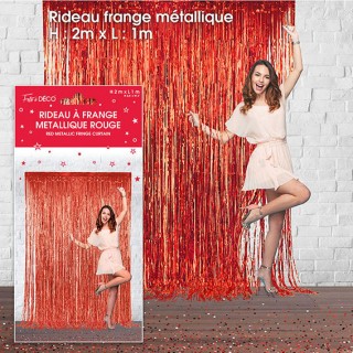 Rideau lametta rouge 1x2m