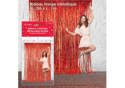 Rideau lametta rouge 1x2m