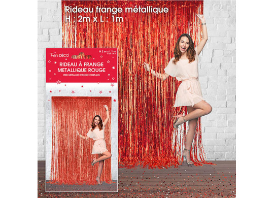 Rideau lametta rouge 1x2m