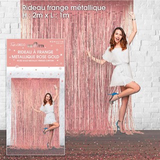 Rideau lametta rose gold 1x2m