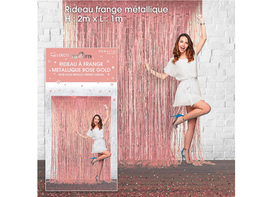 Rideau lametta rose gold 1x2m