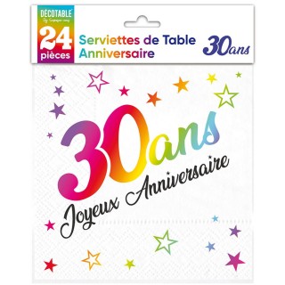 Serviettes papier 30 ans multico