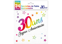 Serviettes papier 30 ans multico