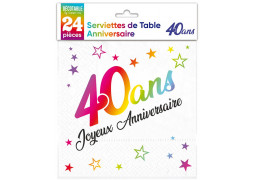 Serviettes papier 40 ans multico