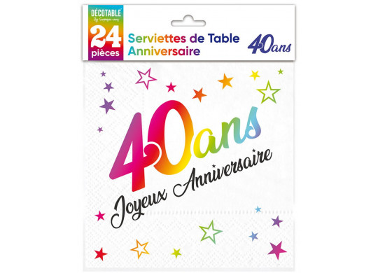 Serviettes papier 40 ans multico