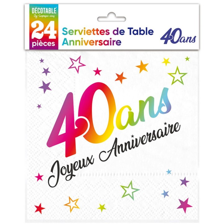 Serviettes papier 40 ans multico