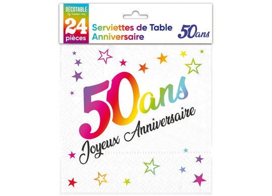 Serviettes papier 50 ans multico