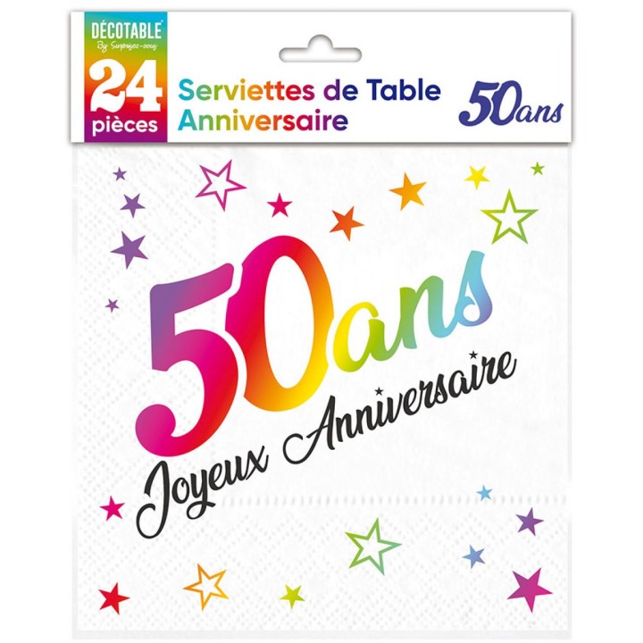 Serviettes papier 50 ans multico