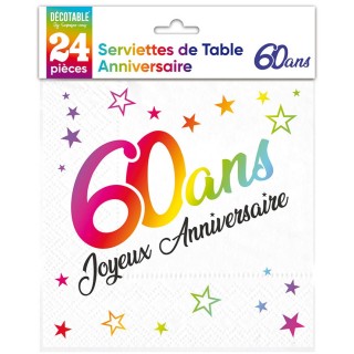 Serviettes papier 60 ans multico