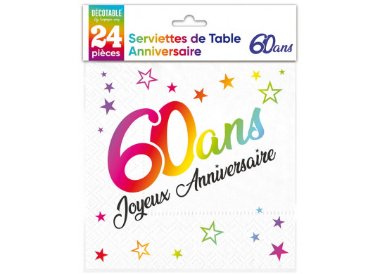 Serviettes papier 60 ans multico