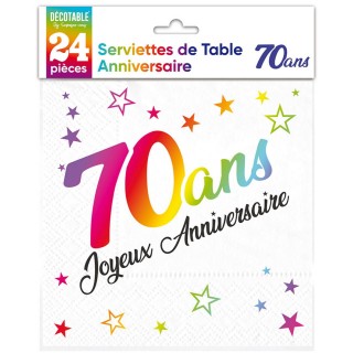 Serviettes papier 70 ans multico