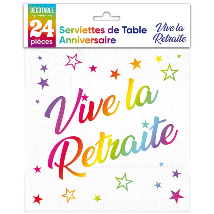 Serviettes papier vive la retraite multico