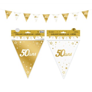 Guirlande fanion 50 ans or