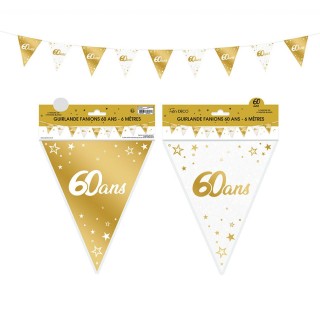 Guirlande fanion 60 ans or