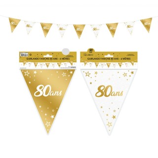 Guirlande fanion 80 ans or