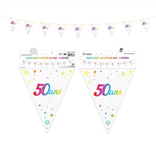 Guirlande fanion 50 ans multico