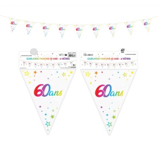 Guirlande fanion 60 ans multico