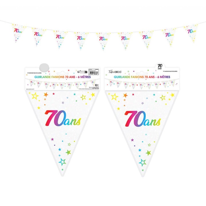 Guirlande fanion 70 ans multico