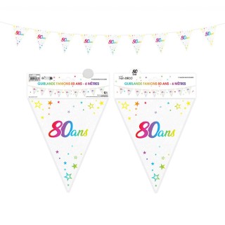 Guirlande fanion 80 ans multico