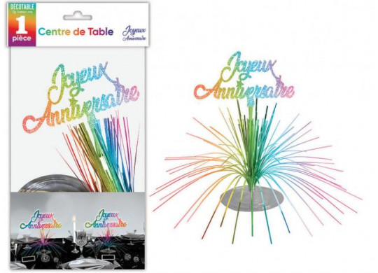 Centre de table joyeux anniversaire multico