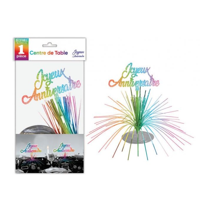 Centre de table joyeux anniversaire multico
