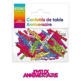 Confettis de table Joyeux anniversaire multico