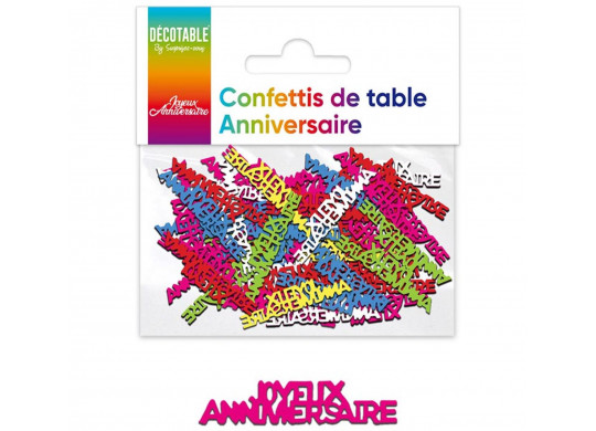 Confettis de table Joyeux anniversaire multico