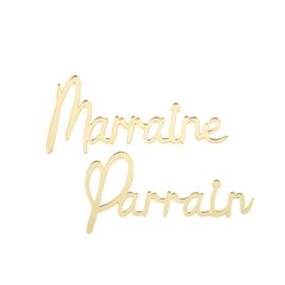 Mot Parrain/Marraine plexi or