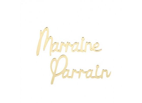 Mot Parrain/Marraine plexi or