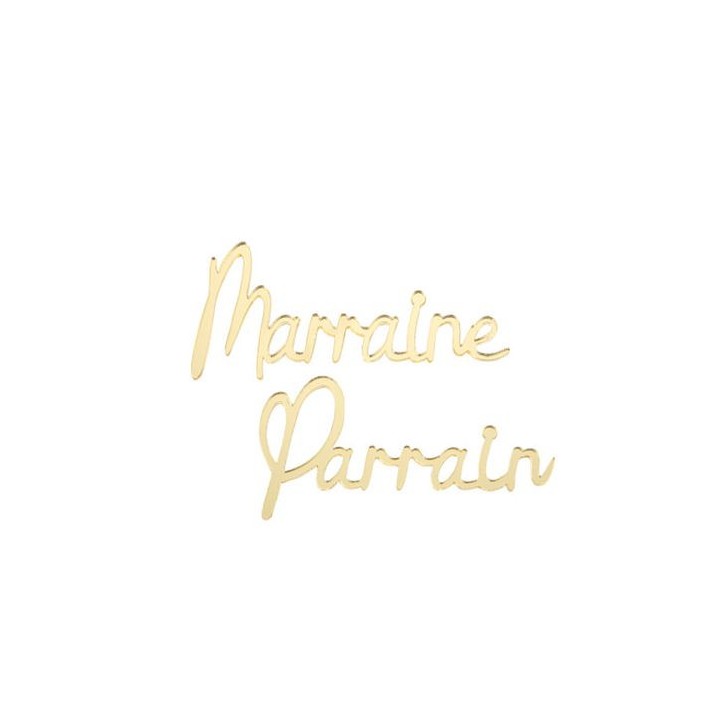 Mot Parrain/Marraine plexi or