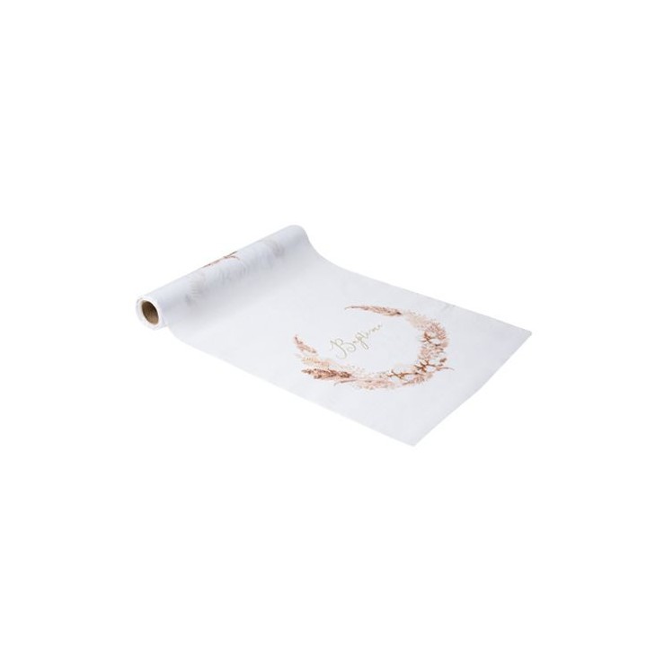 Chemin de table tissu Baptême pampa