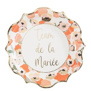 8 Assiettes Team de la mariée anémone