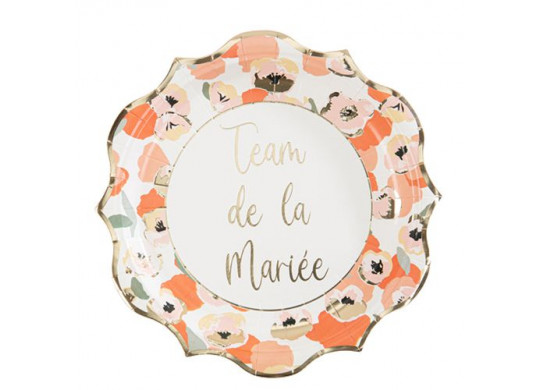 8 Assiettes Team de la mariée anémone