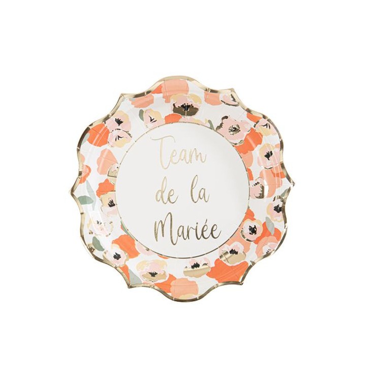 8 Assiettes Team de la mariée anémone