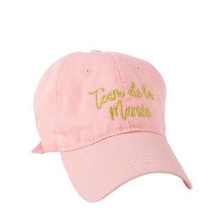 Casquette rose Team de la mariée