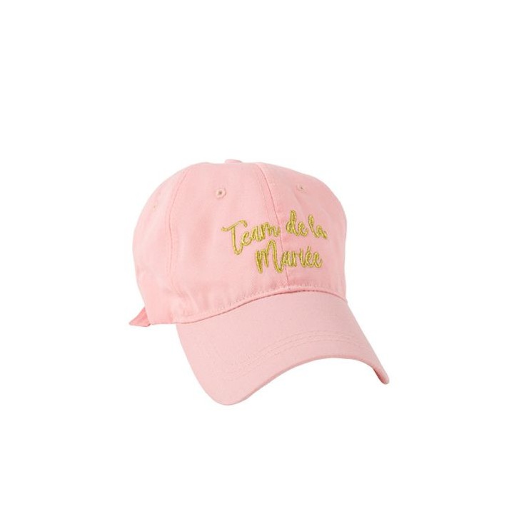 Casquette rose Team de la mariée