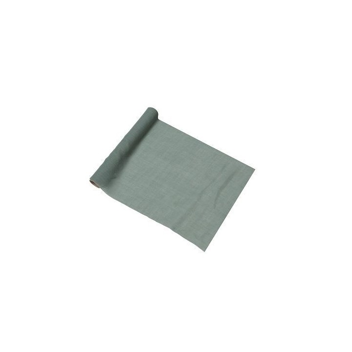 Chemin de table mousseline vert de gris 28cmx5m