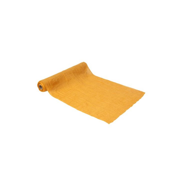 Chemin de table mousseline ocre 28cmx5m