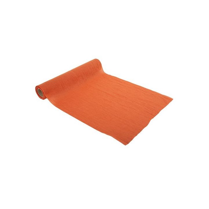 Chemin de table mousseline orange brulée 28cmx5m