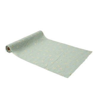 Chemin de table mousseline vert sauge jolis brins