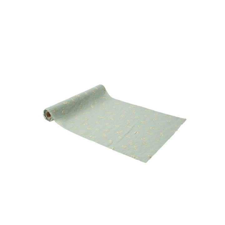 Chemin de table mousseline vert sauge jolis brins