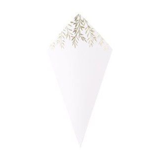 Cornet à confettis blanc jolis brins