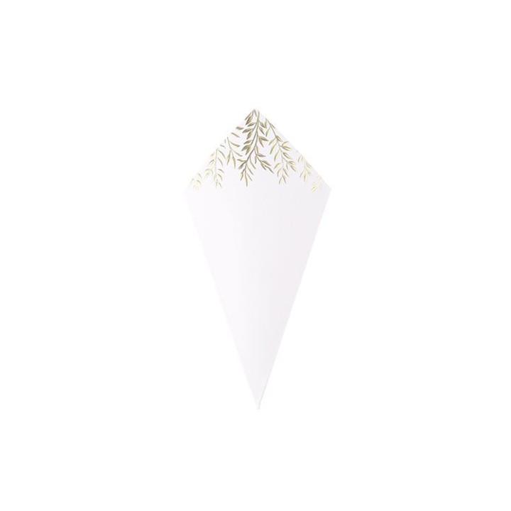 Cornet à confettis blanc jolis brins