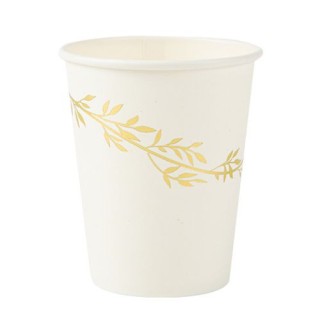 8 Gobelets blanc jolis brins