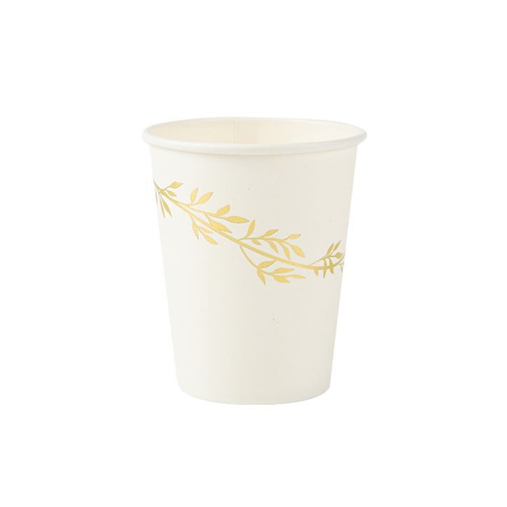 8 Gobelets blanc jolis brins