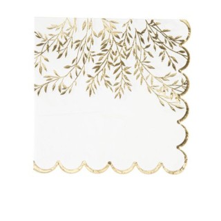 16 Serviettes blanc jolis brins