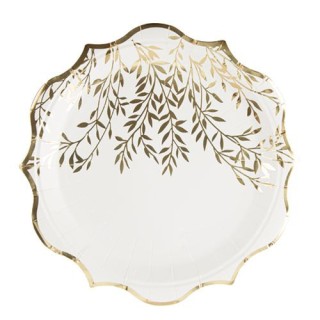 8 Assiettes blanc jolis brins