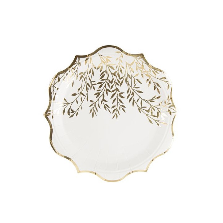 8 Assiettes blanc jolis brins